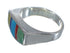 Silver Multicolor Inlay Southwestern Ring Size 5-1/4 QX75933